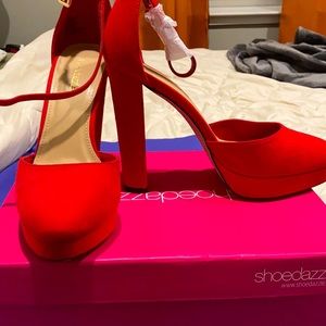 Red chunky heel Pumps | BRAND NEW! With Box